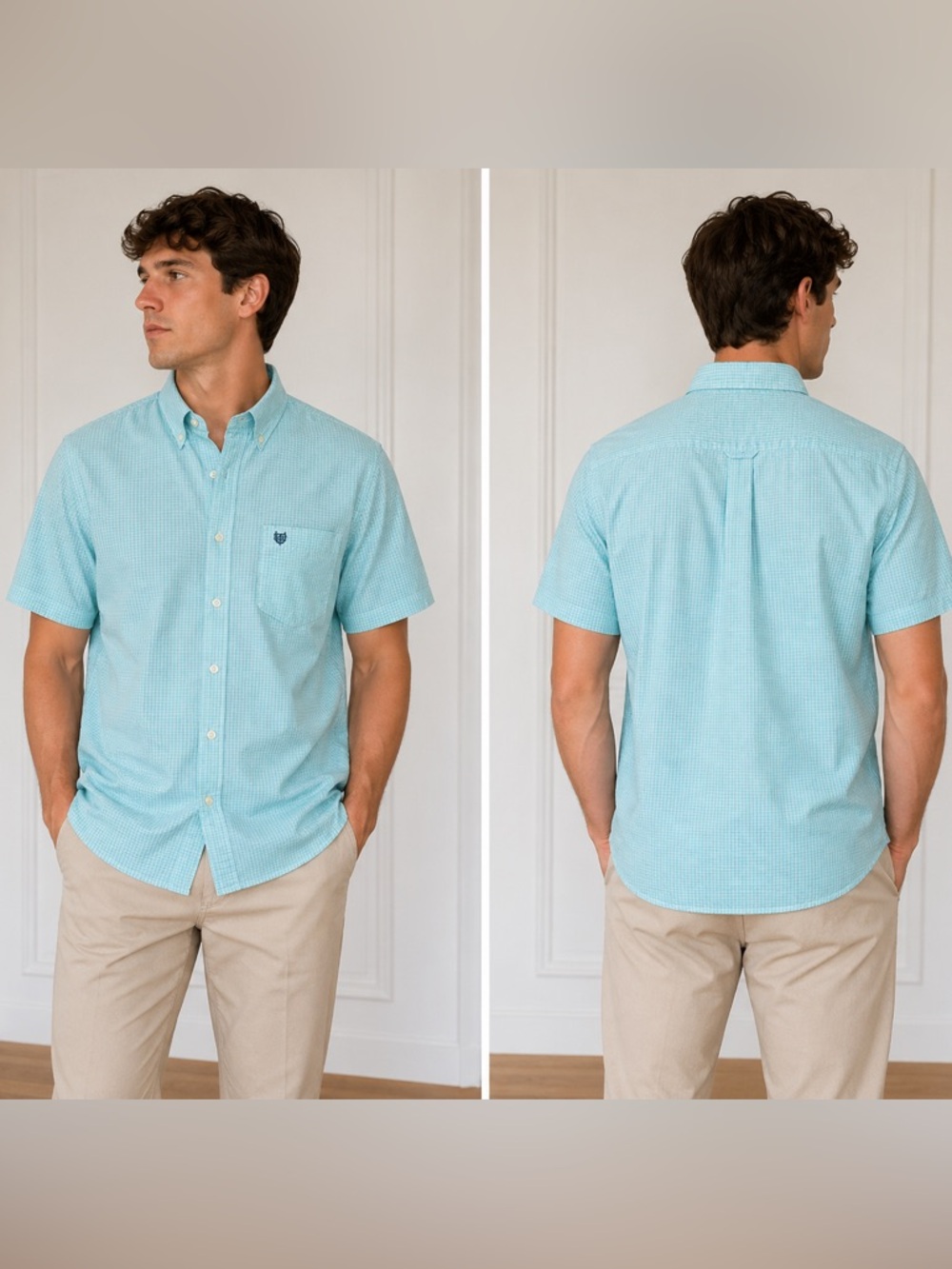 NWOT Blue Checkered Short Sleeve Shirt